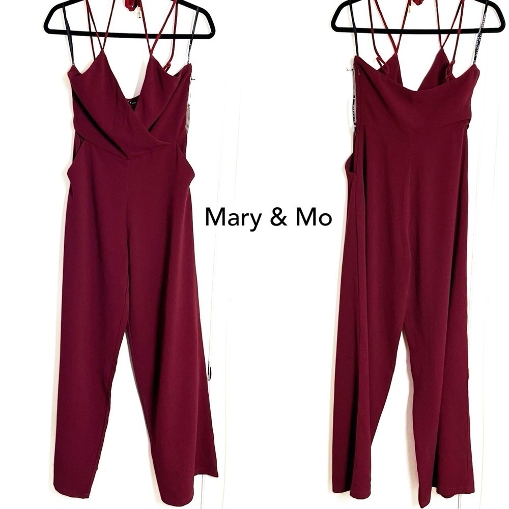 MARY & MO Women’s Ox Blood Jumpsuit - Small